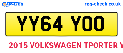 YY64YOO are the vehicle registration plates.