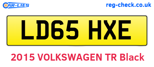 LD65HXE are the vehicle registration plates.