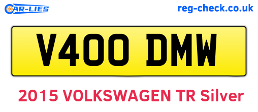 V400DMW are the vehicle registration plates.