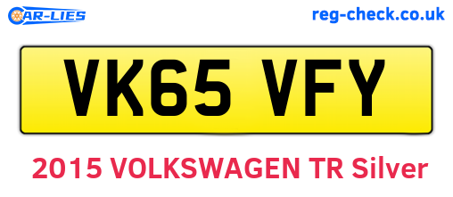 VK65VFY are the vehicle registration plates.