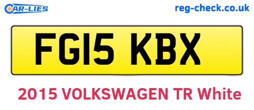 FG15KBX are the vehicle registration plates.
