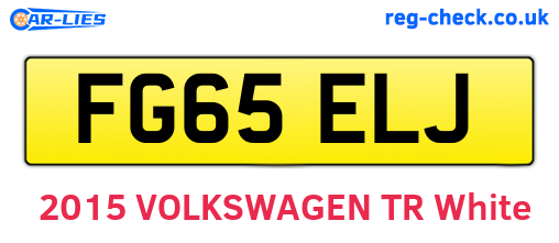 FG65ELJ are the vehicle registration plates.