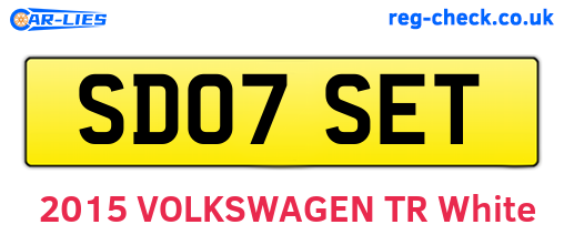 SD07SET are the vehicle registration plates.
