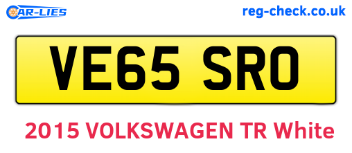 VE65SRO are the vehicle registration plates.