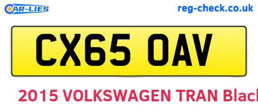 CX65OAV are the vehicle registration plates.