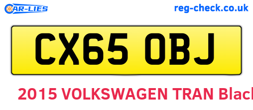 CX65OBJ are the vehicle registration plates.