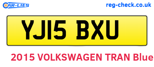 YJ15BXU are the vehicle registration plates.
