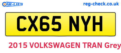 CX65NYH are the vehicle registration plates.