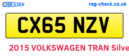 CX65NZV are the vehicle registration plates.