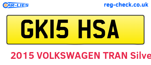 GK15HSA are the vehicle registration plates.
