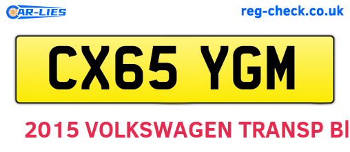 CX65YGM are the vehicle registration plates.