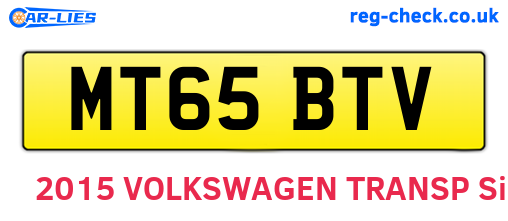 MT65BTV are the vehicle registration plates.