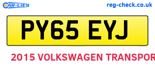 PY65EYJ are the vehicle registration plates.