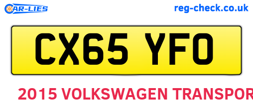 CX65YFO are the vehicle registration plates.