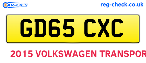 GD65CXC are the vehicle registration plates.