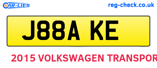 J88AKE are the vehicle registration plates.
