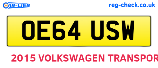 OE64USW are the vehicle registration plates.