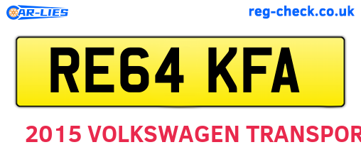 RE64KFA are the vehicle registration plates.