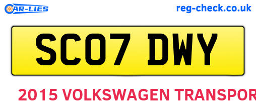 SC07DWY are the vehicle registration plates.
