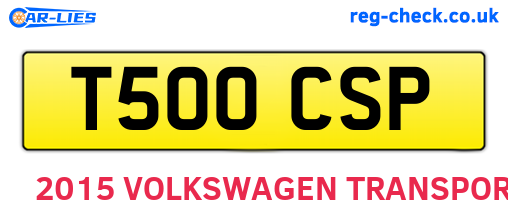 T500CSP are the vehicle registration plates.