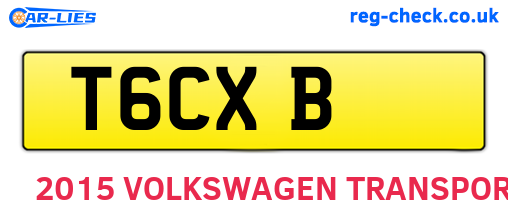 T6CXB are the vehicle registration plates.