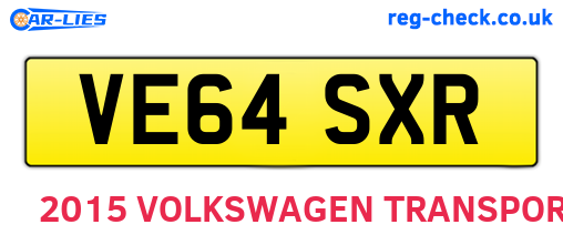VE64SXR are the vehicle registration plates.