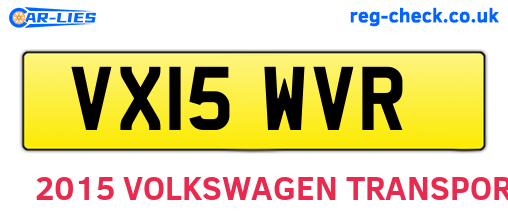 VX15WVR are the vehicle registration plates.