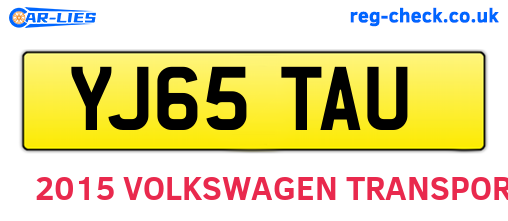 YJ65TAU are the vehicle registration plates.