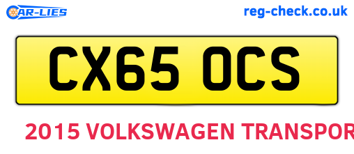 CX65OCS are the vehicle registration plates.