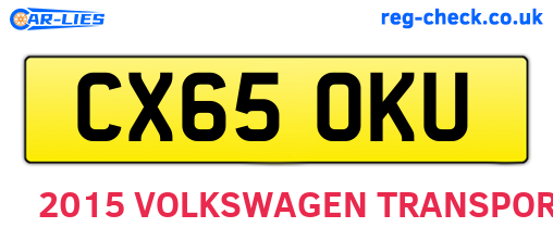 CX65OKU are the vehicle registration plates.