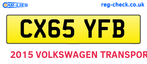 CX65YFB are the vehicle registration plates.