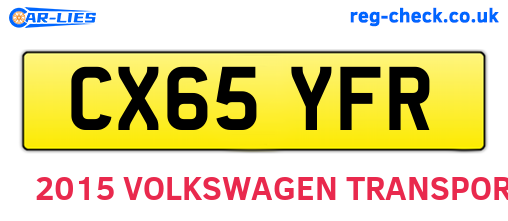 CX65YFR are the vehicle registration plates.