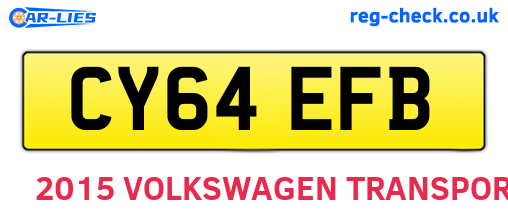 CY64EFB are the vehicle registration plates.