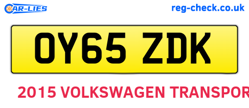 OY65ZDK are the vehicle registration plates.