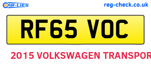 RF65VOC are the vehicle registration plates.