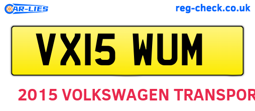 VX15WUM are the vehicle registration plates.