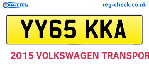 YY65KKA are the vehicle registration plates.