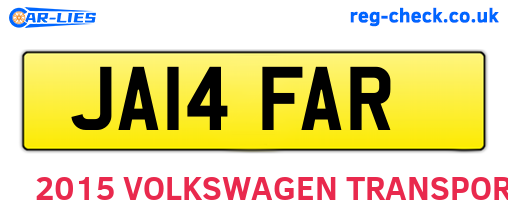JA14FAR are the vehicle registration plates.