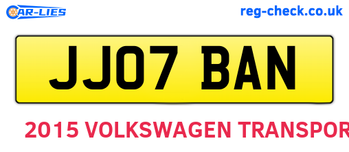 JJ07BAN are the vehicle registration plates.