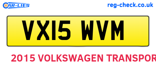 VX15WVM are the vehicle registration plates.