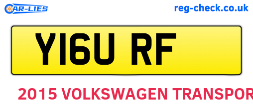 Y16URF are the vehicle registration plates.