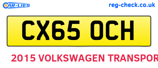 CX65OCH are the vehicle registration plates.