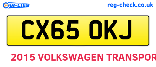 CX65OKJ are the vehicle registration plates.