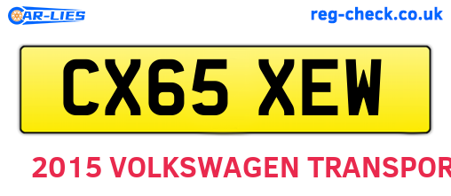 CX65XEW are the vehicle registration plates.
