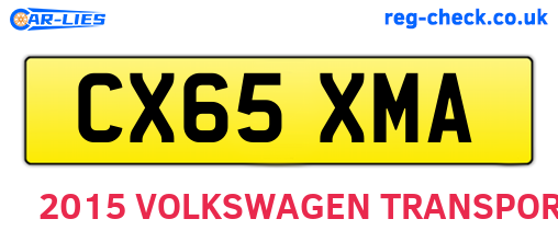 CX65XMA are the vehicle registration plates.
