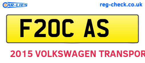 F20CAS are the vehicle registration plates.