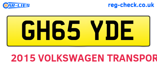 GH65YDE are the vehicle registration plates.