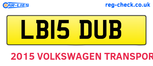 LB15DUB are the vehicle registration plates.