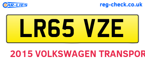 LR65VZE are the vehicle registration plates.