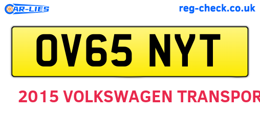 OV65NYT are the vehicle registration plates.